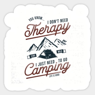 Camping Therapy Sticker